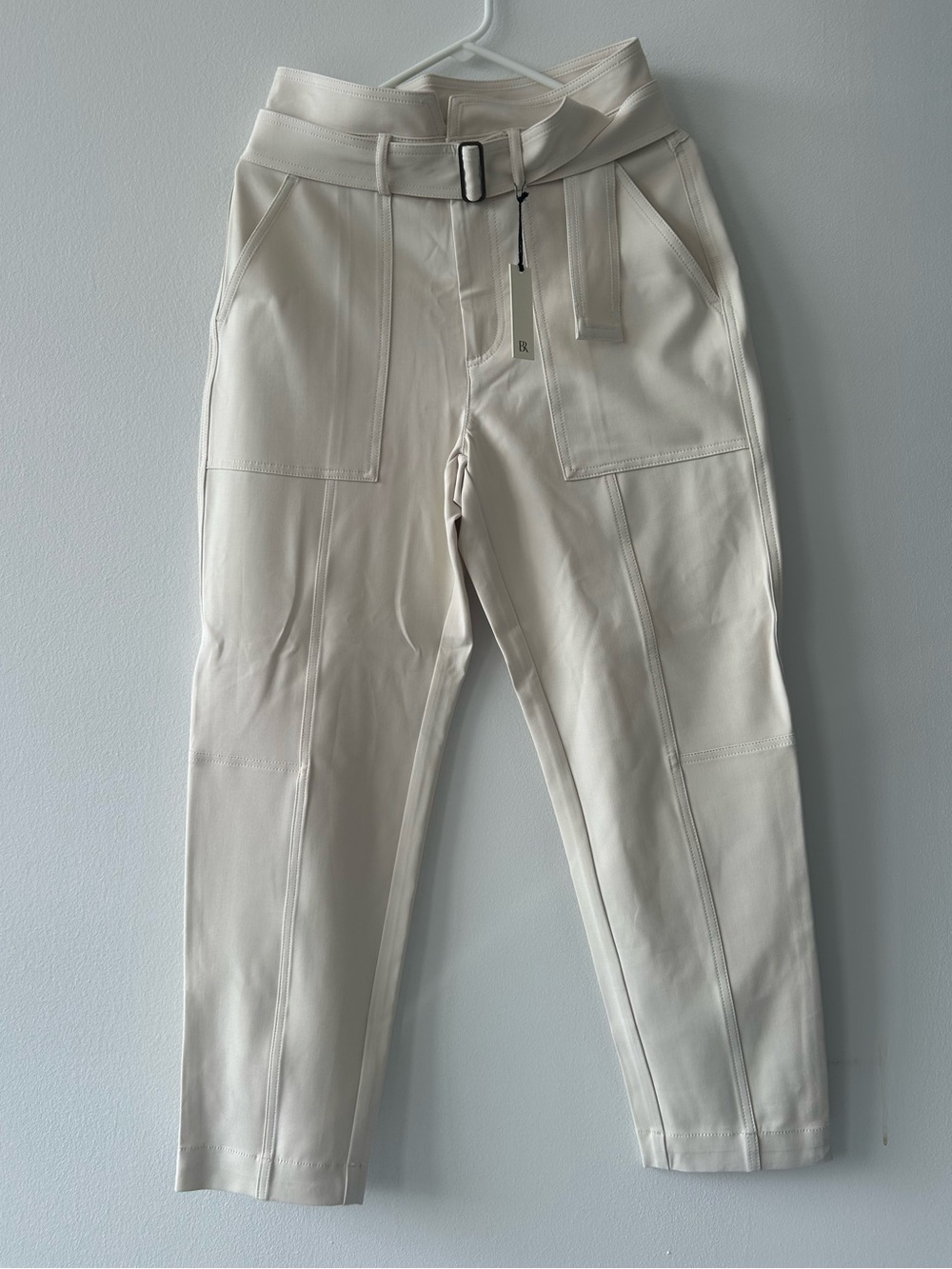 Banana Republic Cream Utility Tapered Chinos with Belt